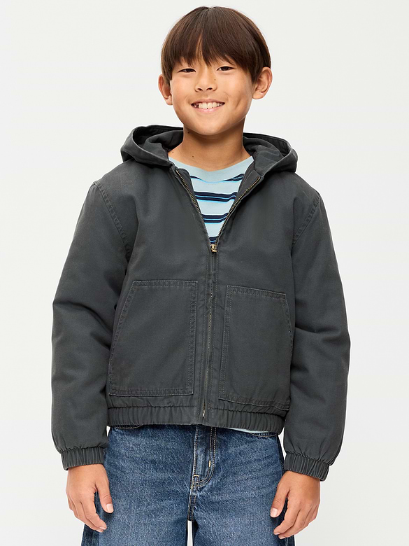 Hooded Canvas Jacket for Boys