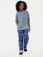 Image 3 of 3, Pull-On Baggy Plaid Flannel Pants for Boys