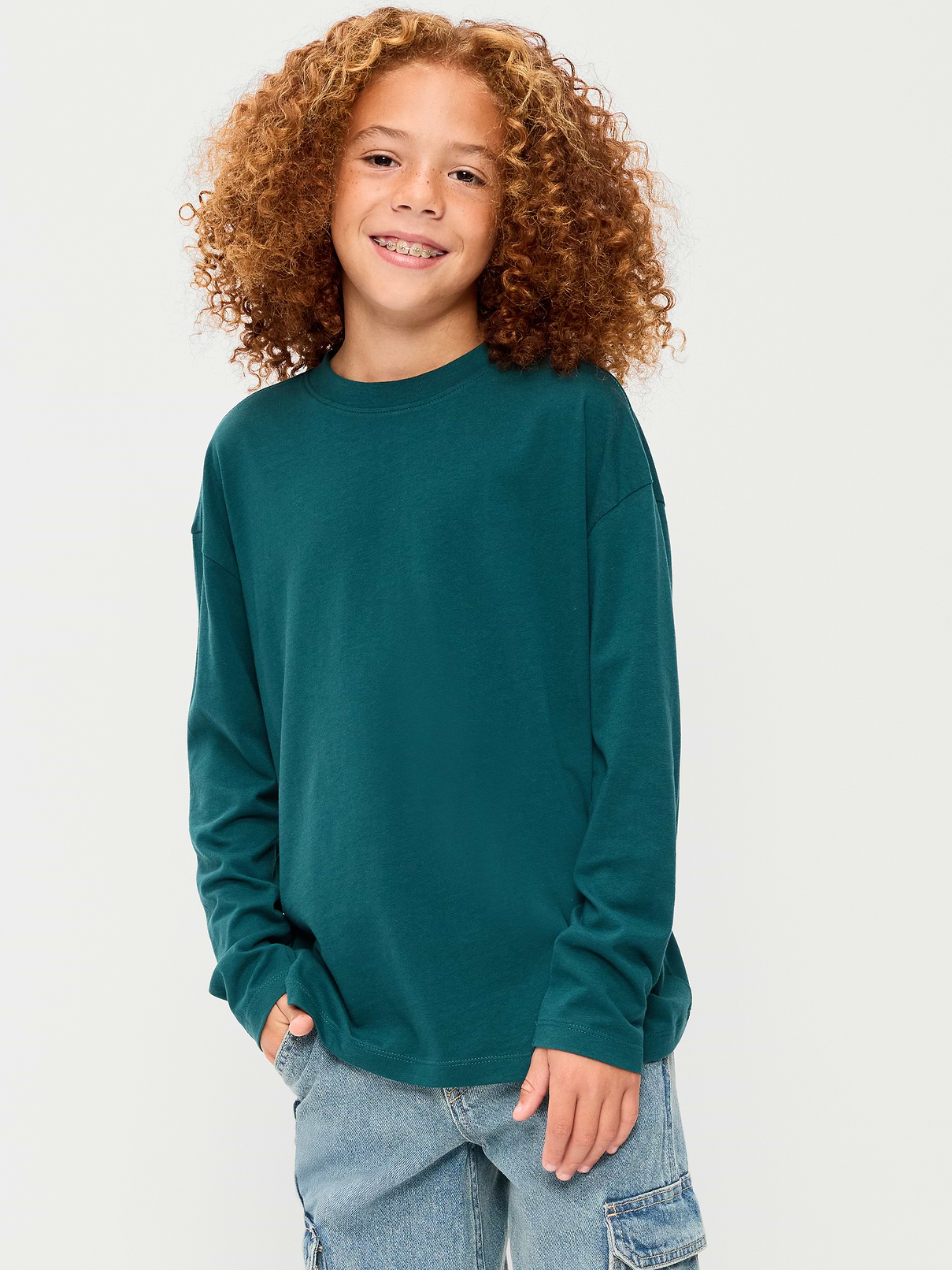 Image 1 of 1, crew neck, long sleeves, drop shoulders, Product #907354