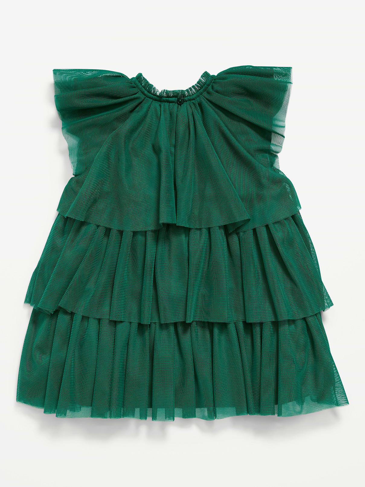 Image 3 of 3, Short-Sleeve Embroidered Tulle Tiered Dress for Baby