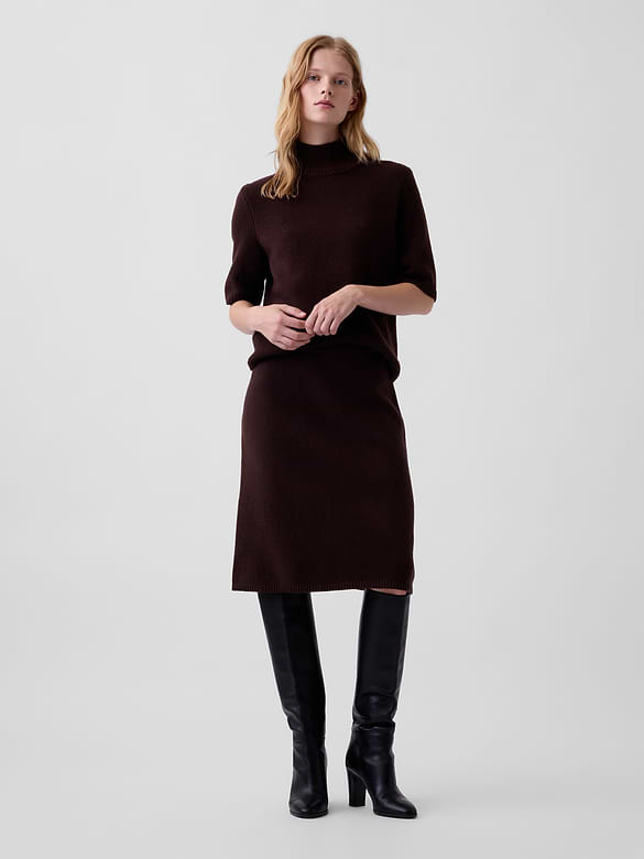 CashSoft Knee-Length Sweater Skirt