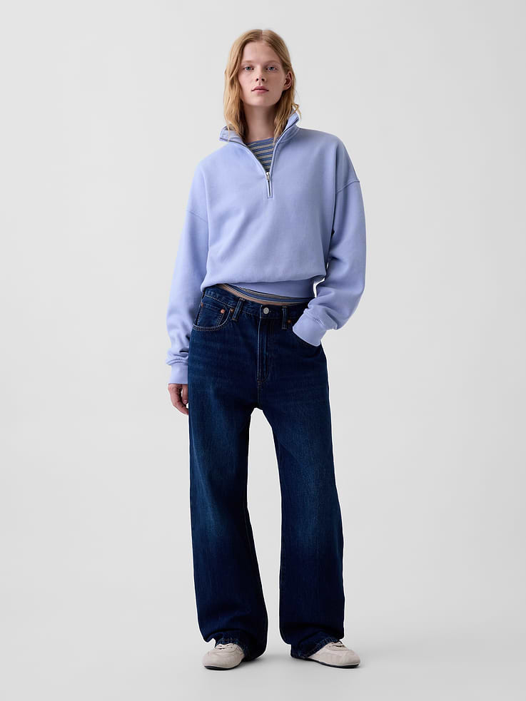 Image 2 of 7, VintageSoft Oversized Half-Zip Wedge Pullover