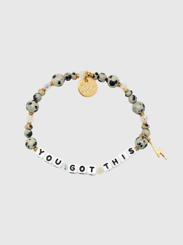 Image 1 of 1, You Got This is the nudge you need before the hard conversation, the big presentation, or the day that just feels like a lot., Finished with Little Words Project's first-ever polka dot bead and a lightning bolt charm, it's a small reminder that you're more ready than you think., What It Represents: Confidence, courage, encouragement, and strength., Perfect for Gifting as a go-to gift for a friend starting something new, facing a challenge, or needing a boost of confidence.
