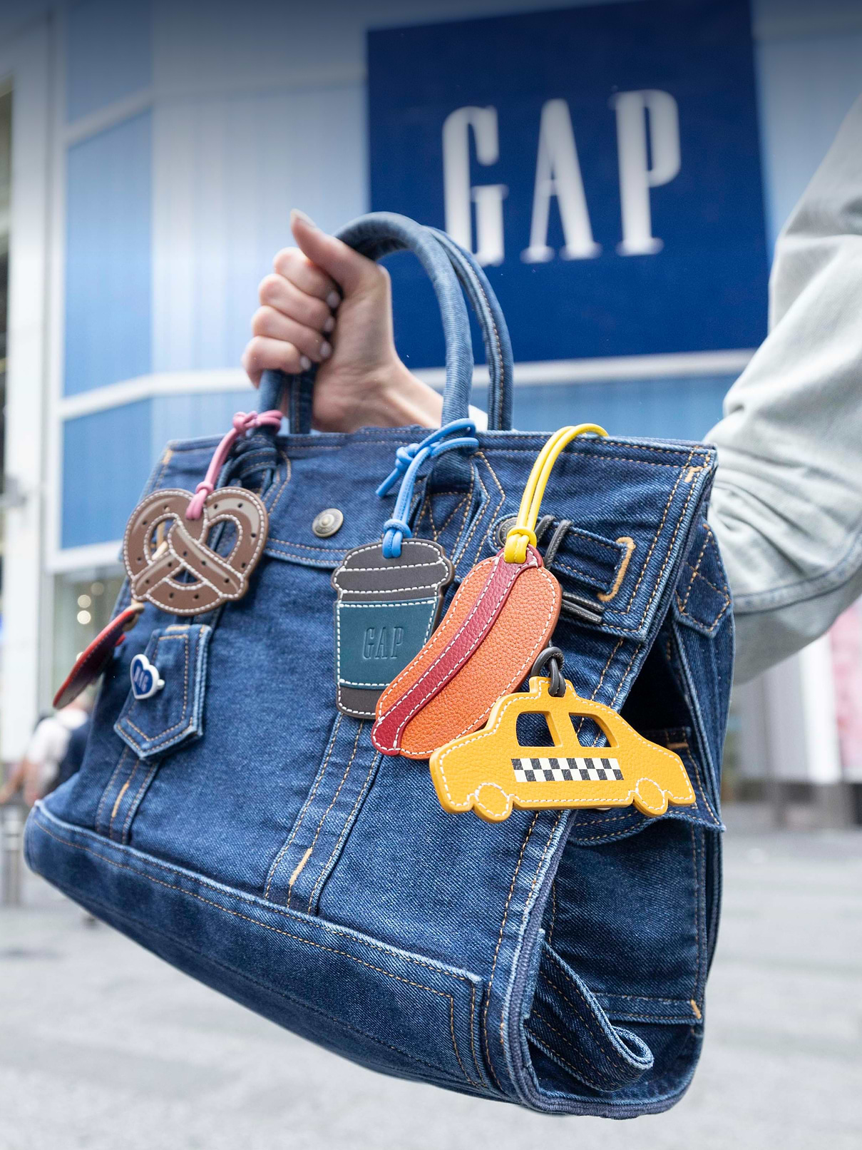 Image 1 of 2, Exclusive for New York Fashion Week!, Only available at the GapBag Pop-up at Rockefeller Center, and now the Encore Market. A bag charm collection that celebrates the city's most iconic symbols—from yellow taxis and coffee cups to pretzels and hot dogs. These must-have bag charms are the perfect finishing touch for your favorite tote, backpack, or handbag., Product #1202565