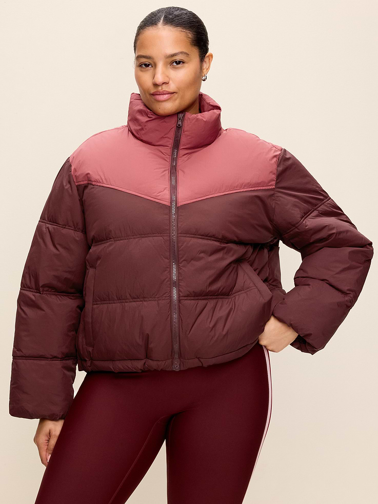 Image 8 of 9, Water-Resistant Color-Block Puffer Jacket