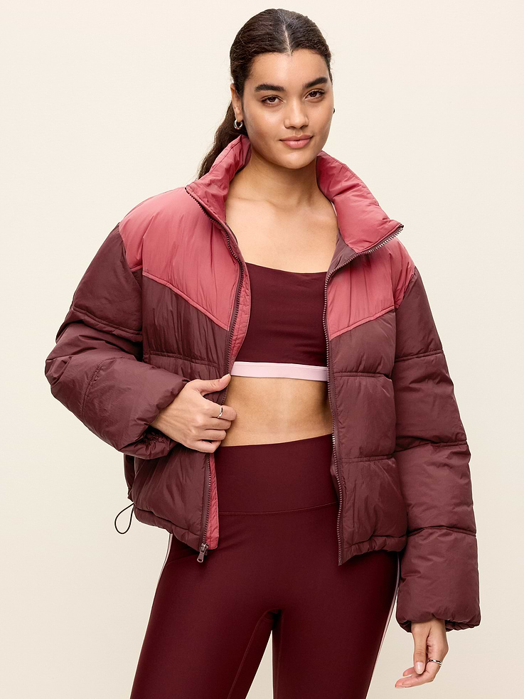 Image 6 of 9, Water-Resistant Color-Block Puffer Jacket