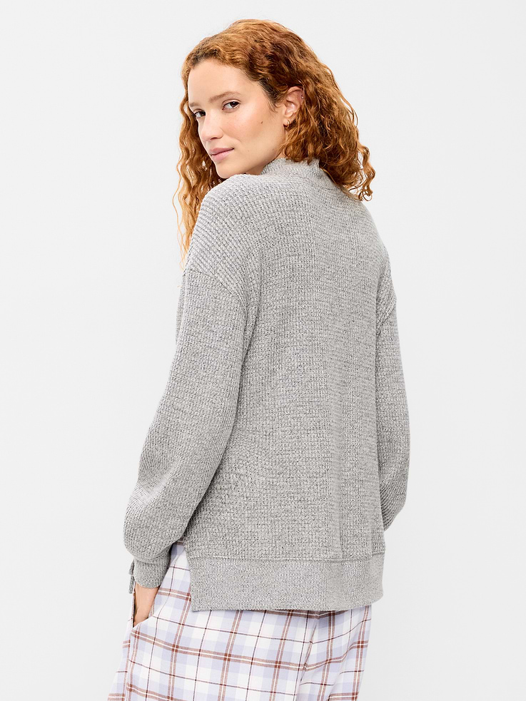 Image 2 of 9, Oversized Mock-Neck Long-Sleeve Top