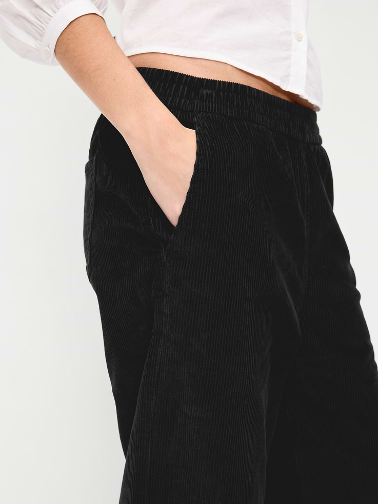 Image 4 of 8, High-Waisted Baggy Wide-Leg Corduroy Pants