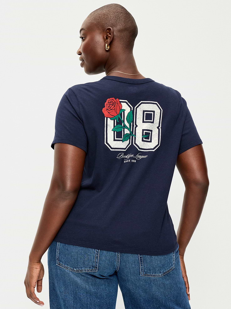 Image 6 de 8, T-shirt passe-partout ras du cou à imprimé