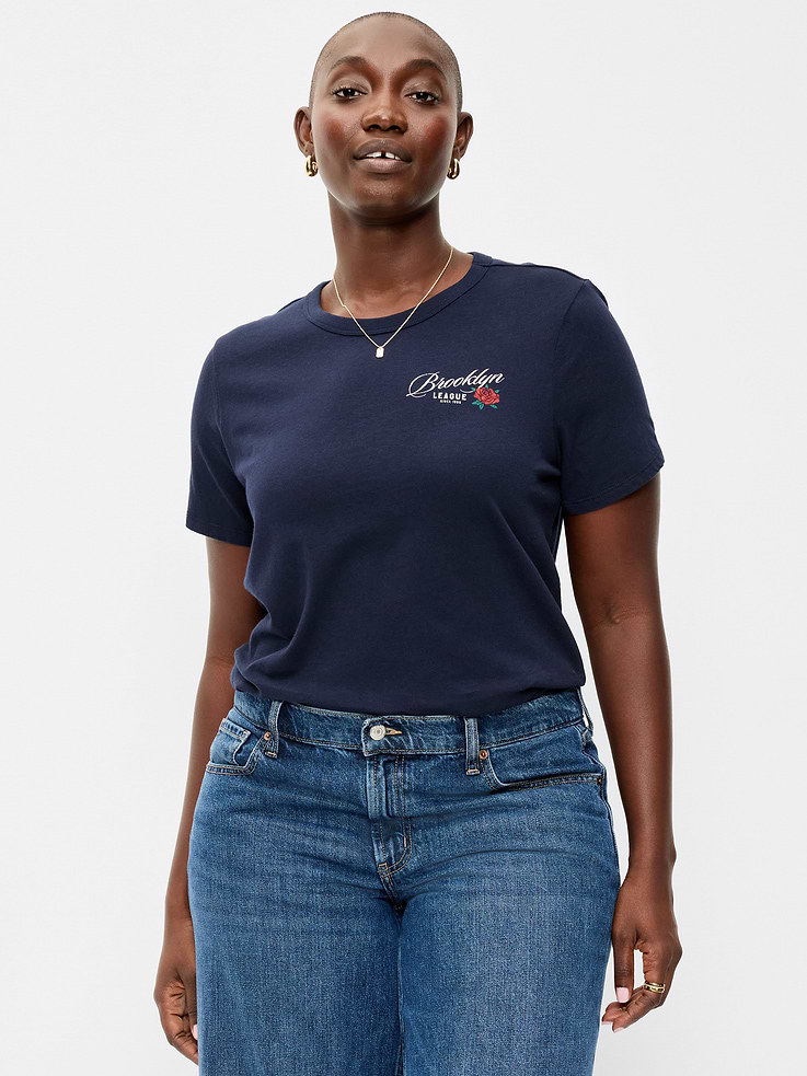 Image 5 de 8, T-shirt passe-partout ras du cou à imprimé