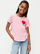 Image 1 of 4, scoop neck, short sleeves, heart shaped patch pocket, Product #905994