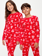 Image 1 of 2, crew neck, long sleeves, matching pajama bottoms, all-over print, Product #910358