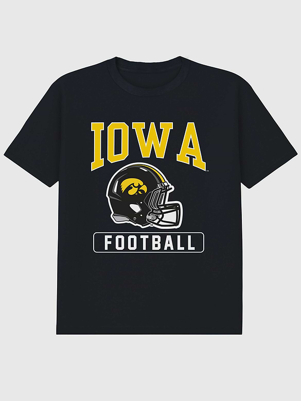 University Of Iowa Football Helmet Graphic T-Shirt
