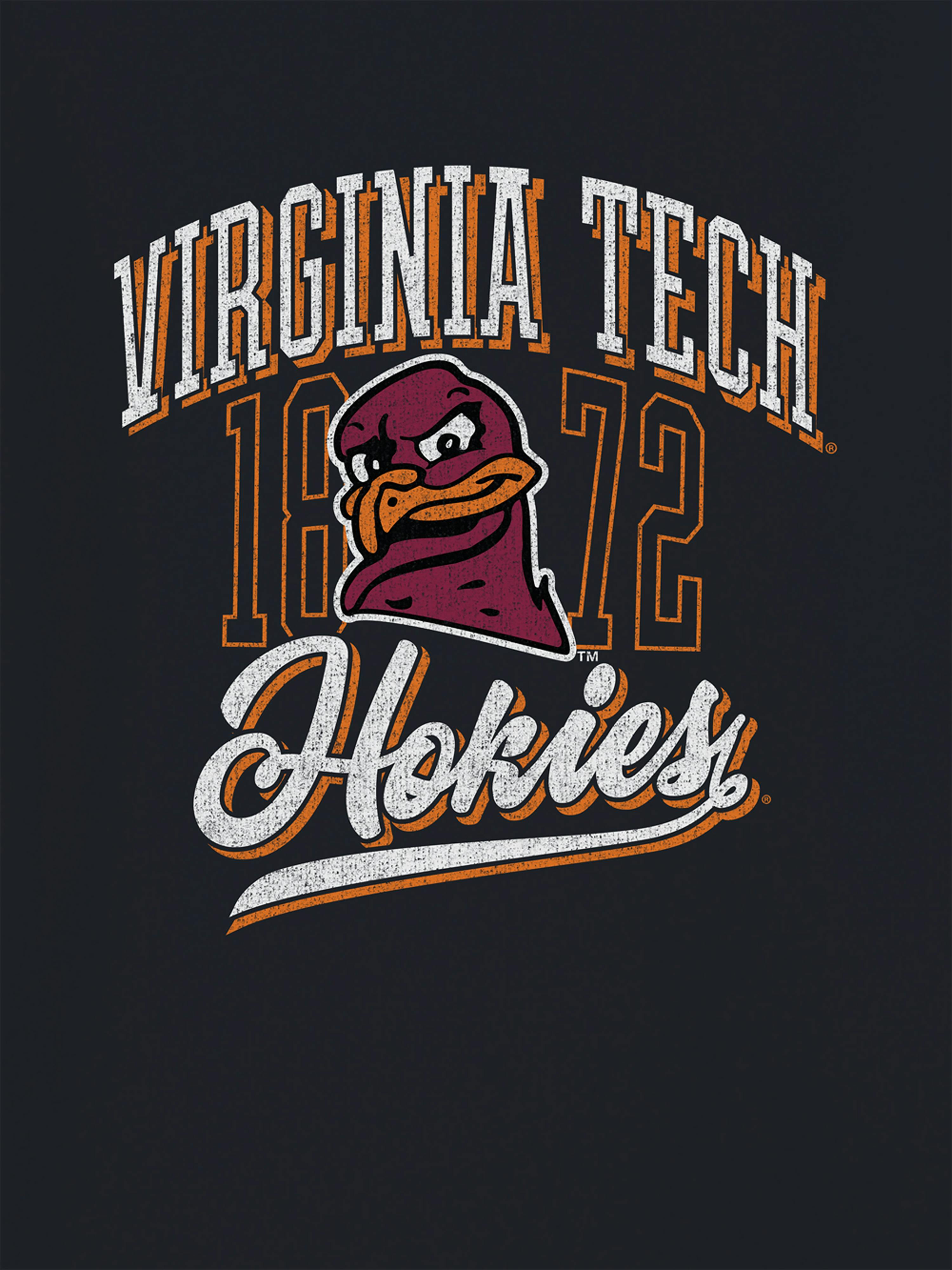 Image 2 of 4, Virginia Polytechnic Classic Emblem Dark Graphic T-Shirt