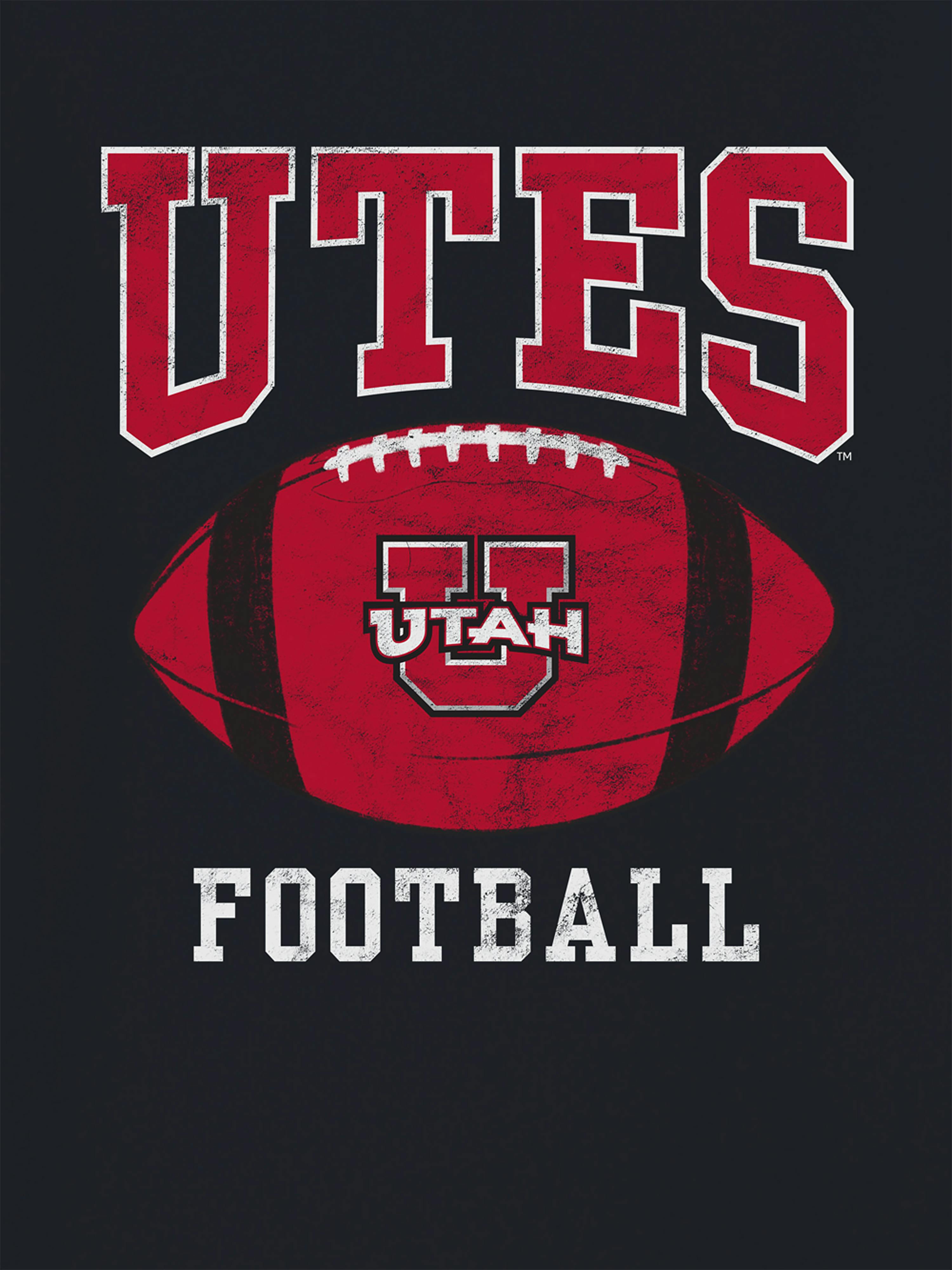 Image 2 of 4, University Of Utah Football Ball Graphic T-Shirt