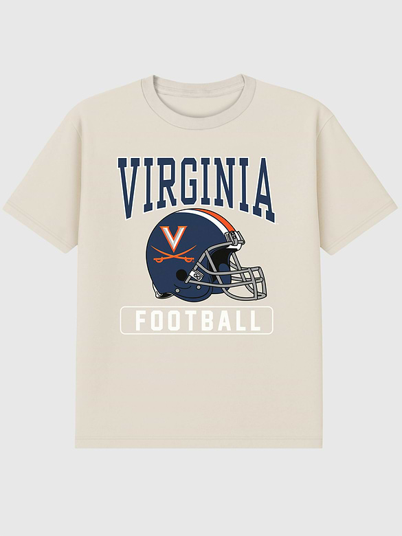 University Of Virginia Football Helmet Graphic T-Shirt