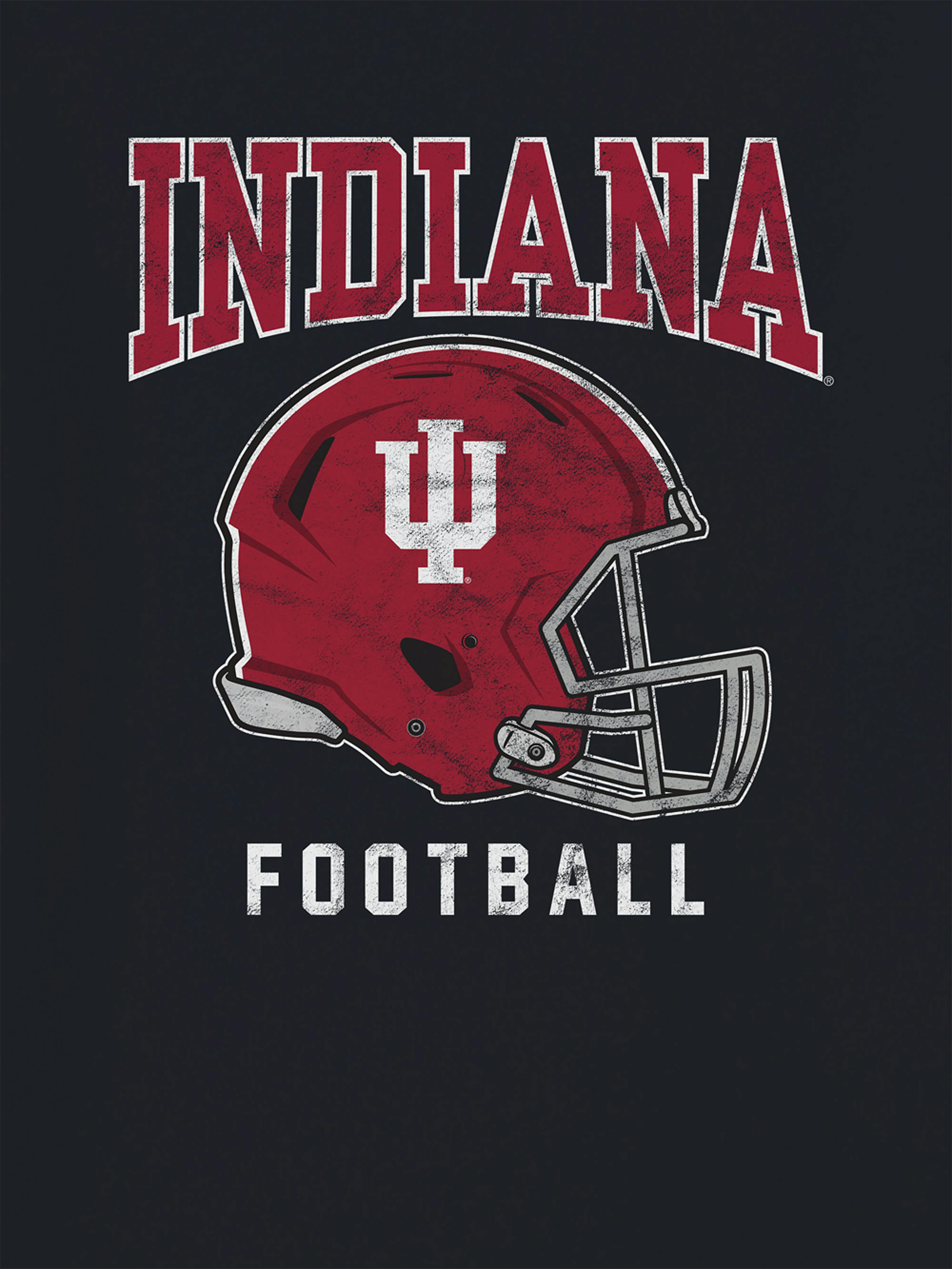 Image 2 of 4, Indiana University Football Helmet Graphic T-Shirt
