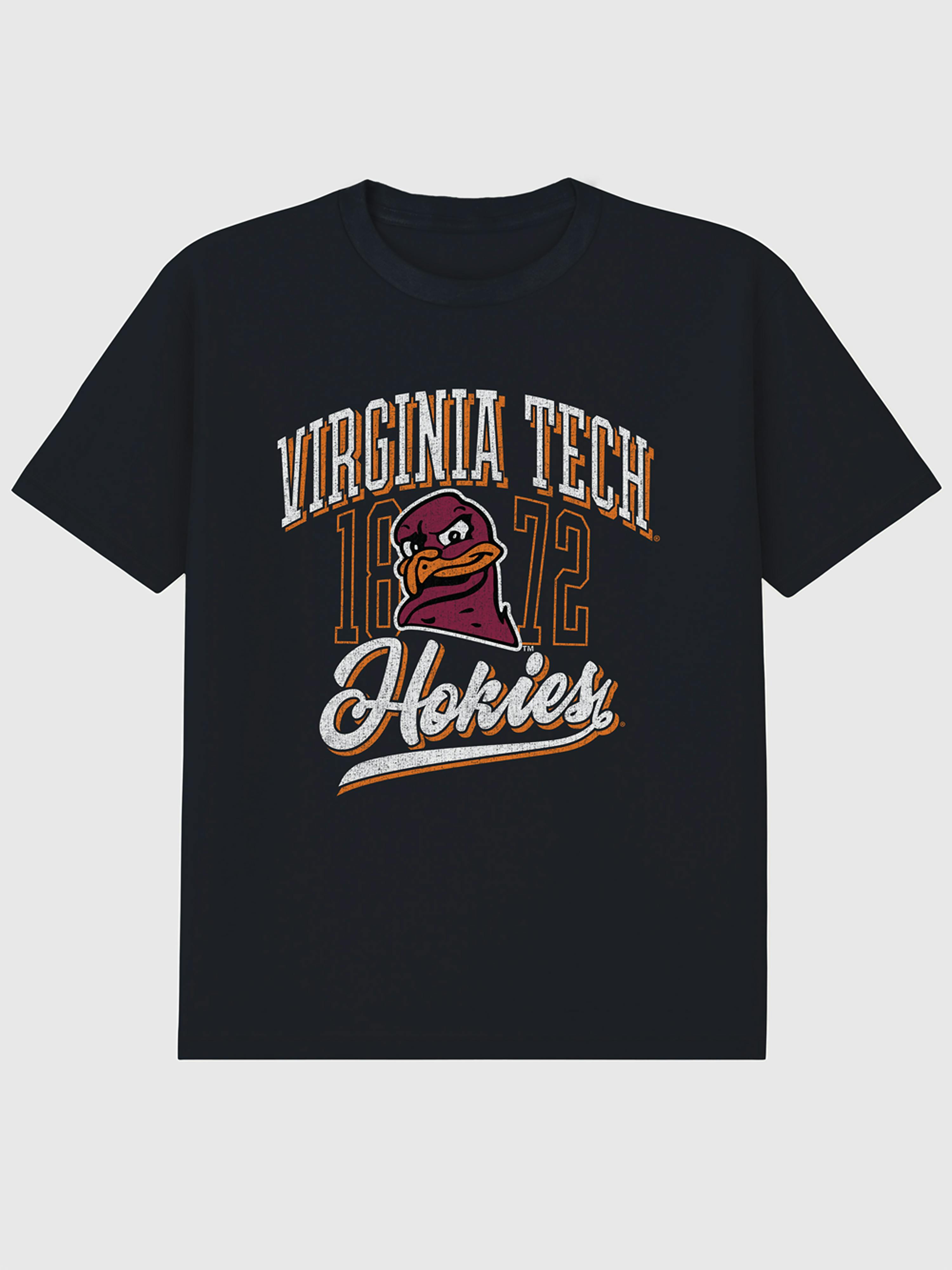 Image 1 of 4, 6oz Heavyweight T-shirt., Relaxed, contemporary fit., Hits at the hip., Crewneck., Short sleeves., Officially licensed Virginia Polytechnic Classic Emblem Dark graphic at the front. Trevco partners with Gap on DTC licensed merch from the coolest brands, TV shows, and movies. Trusted by more than 1, 200 brands worldwide and 600+ American colleges & universities, Trevco is a premier provider of officially licensed apparel., This item is printed on demand.