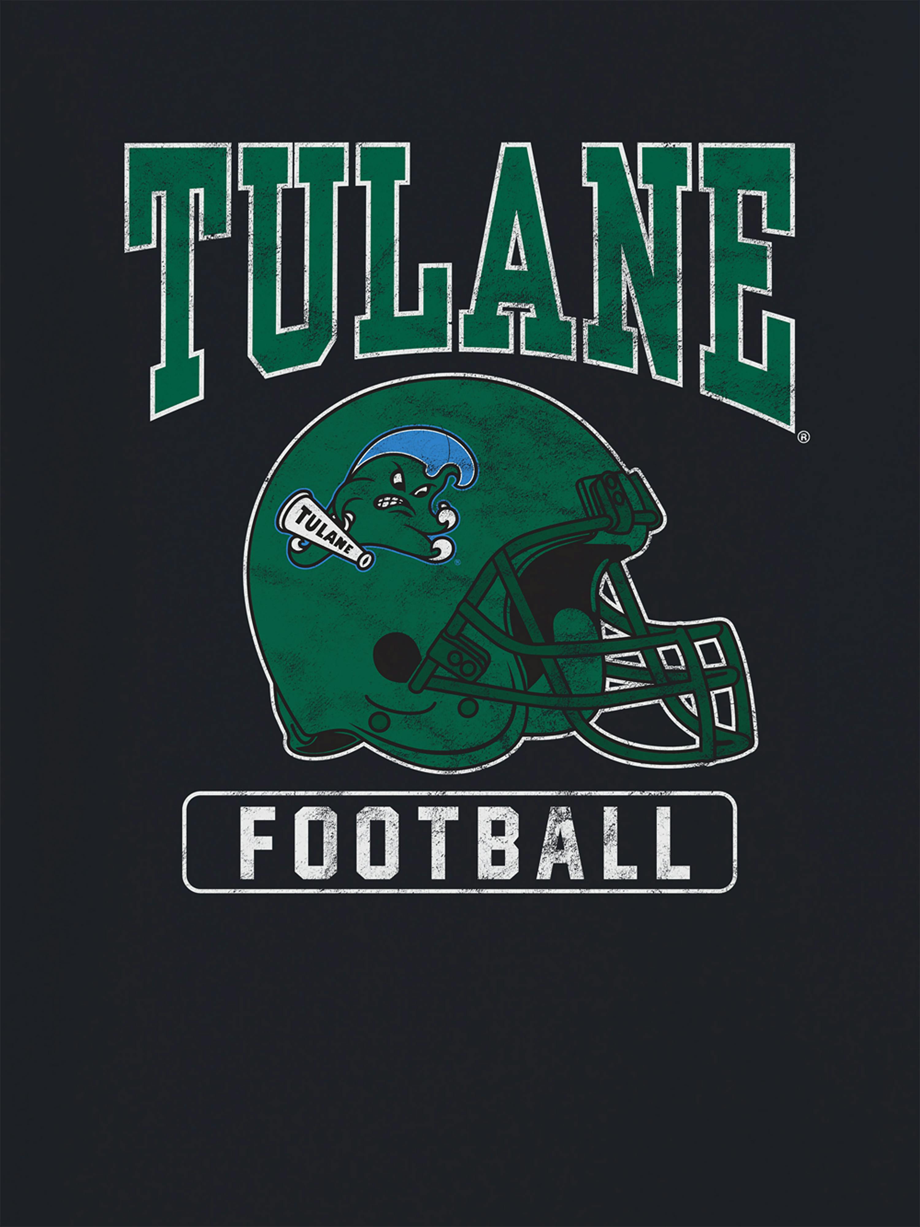 Image 2 of 4, Tulane University Football Helmet Graphic T-Shirt