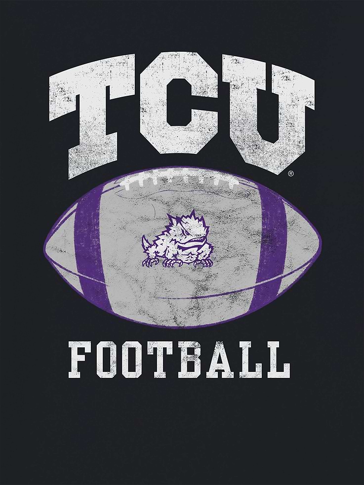 Image 2 of 4, Texas Christian University Football Ball Graphic T-Shirt