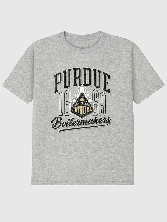 Purdue University Classic Vintage Script Emblem Light Graphic T-Shirt