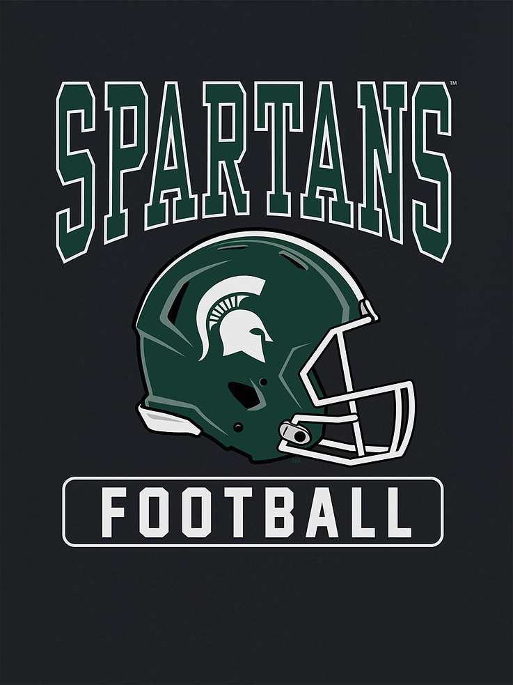 Image 2 of 4, Michigan State University Football Helmet Graphic T-Shirt