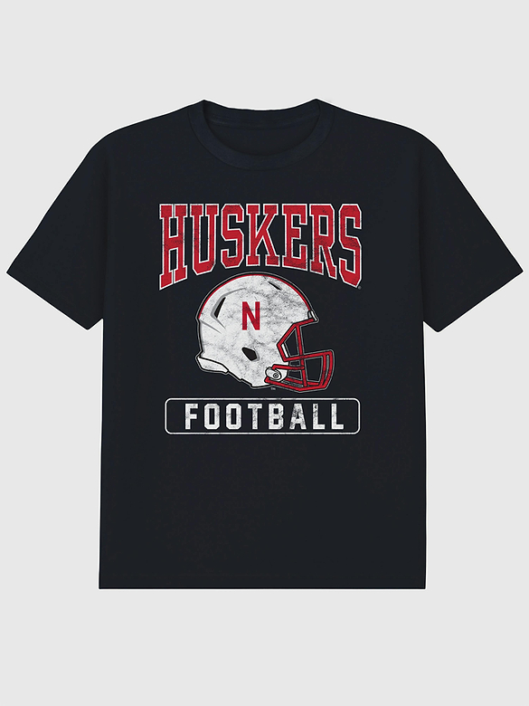 University Of Nebraska Football Helmet Graphic T-Shirt