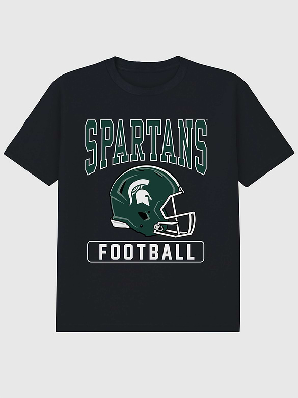 Michigan State University Football Helmet Graphic T-Shirt