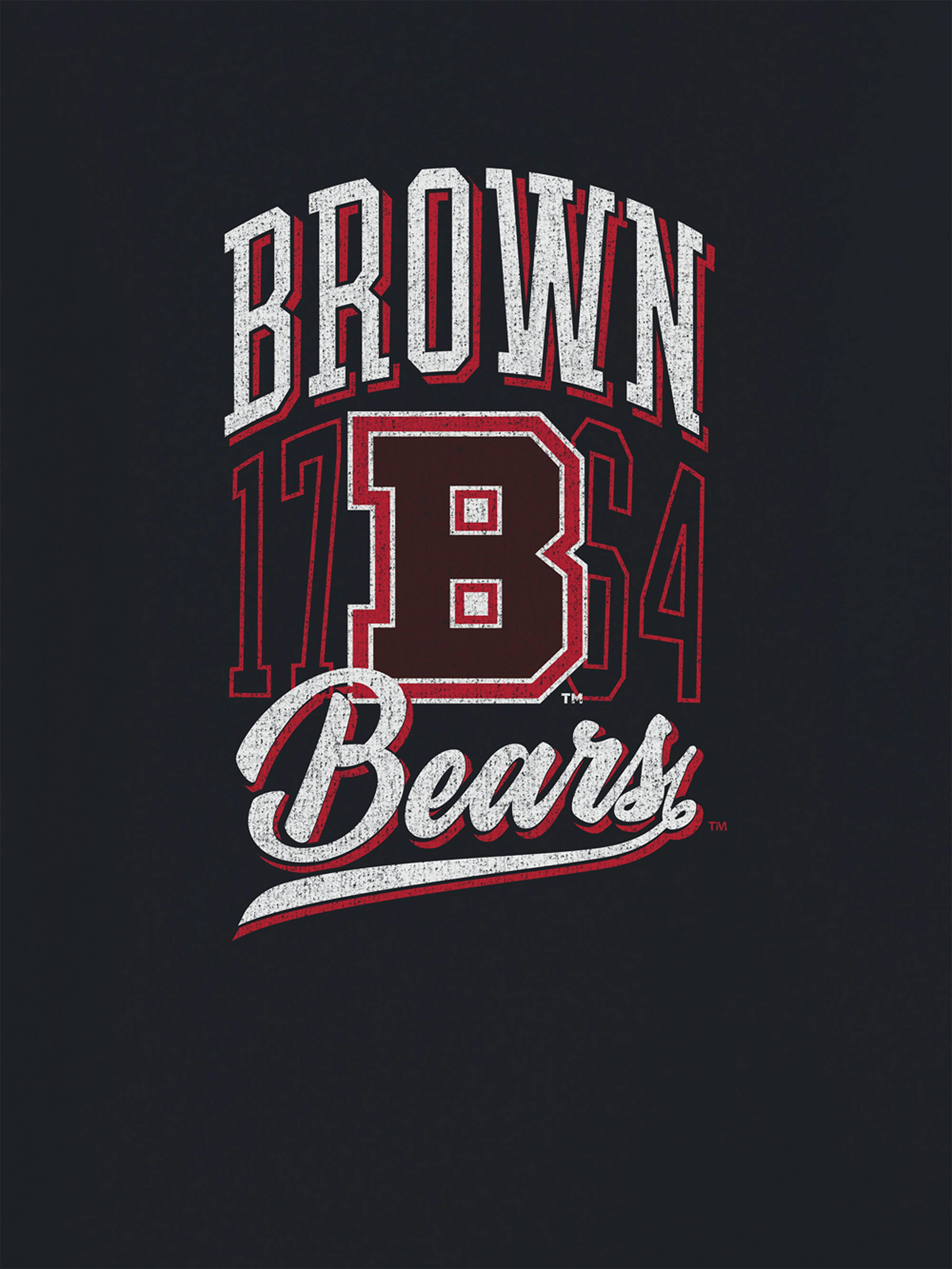 Image 2 of 4, Brown University Classic Vintage Script Emblem Dark Graphic T-Shirt
