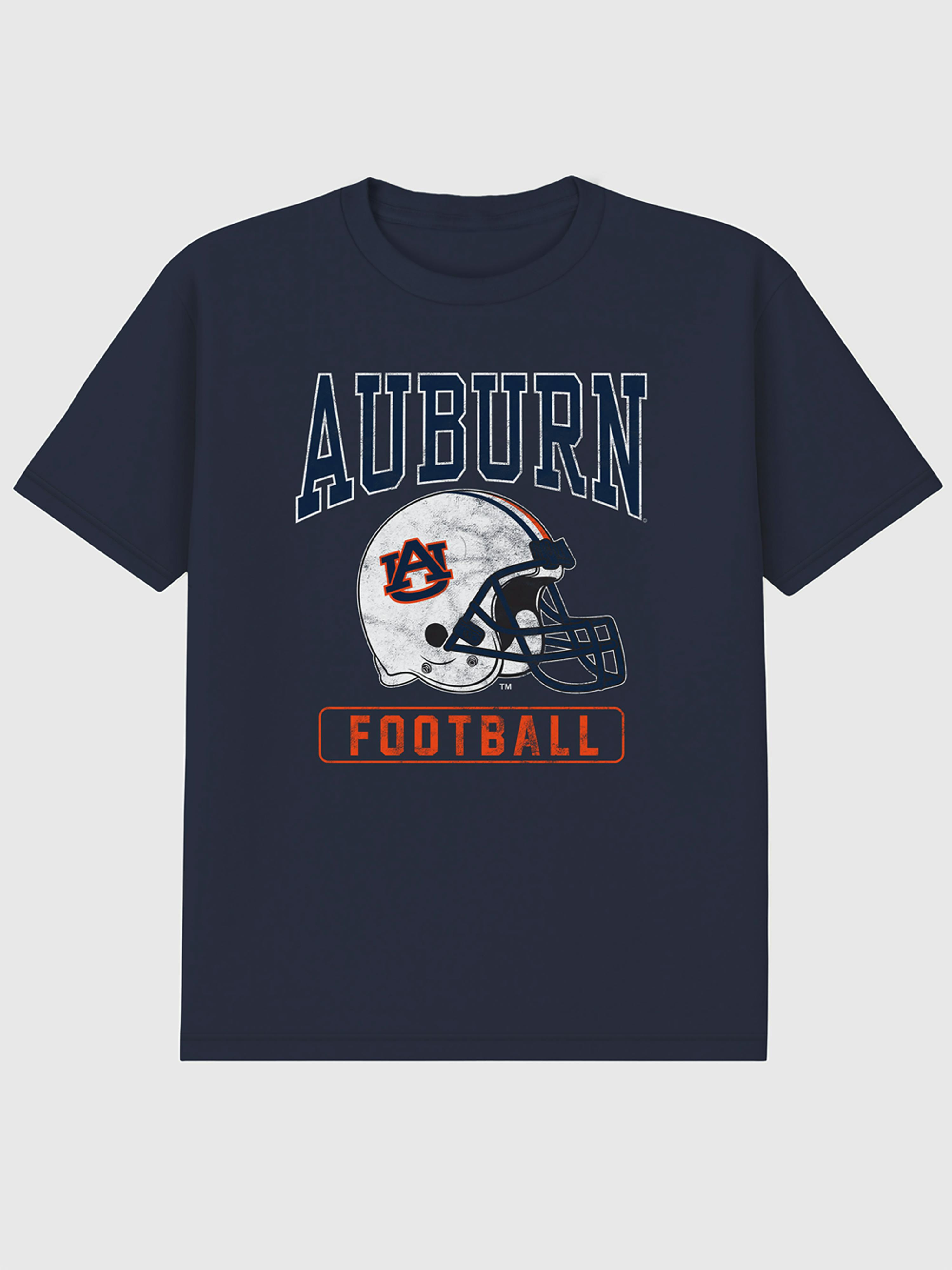 Image 1 of 3, 6oz Heavyweight T-shirt., Relaxed, contemporary fit., Hits at the hip., Crewneck., Short sleeves., Officially licensed Auburn University Football Helmet graphic at the front. Trevco partners with Gap on DTC licensed merch from the coolest brands, TV shows, and movies. Trusted by more than 1, 200 brands worldwide and 600+ American colleges & universities, Trevco is a premier provider of officially licensed apparel., This item is printed on demand.