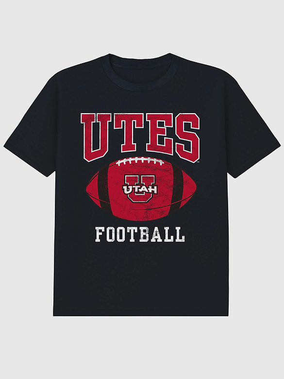 University Of Utah Football Ball Graphic T-Shirt