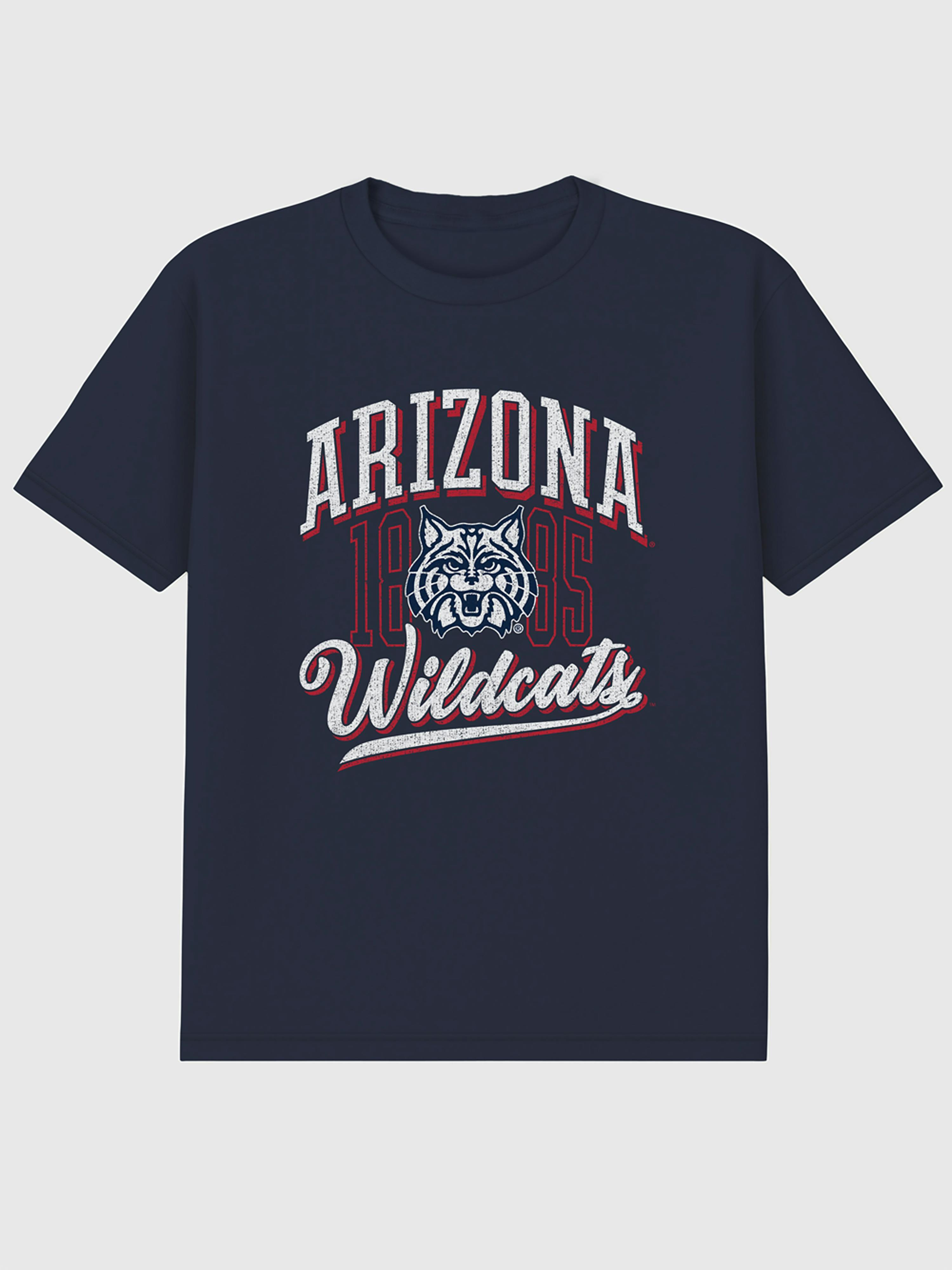 Image 1 of 4, 6oz Heavyweight T-shirt., Relaxed, contemporary fit., Hits at the hip., Crewneck., Short sleeves., Officially licensed The University of Arizona Classic Vintage Script Emblem graphic at the front. Trevco partners with Gap on DTC licensed merch from the coolest brands, TV shows, and movies. Trusted by more than 1, 200 brands worldwide and 600+ American colleges & universities, Trevco is a premier provider of officially licensed apparel., This item is printed on demand.