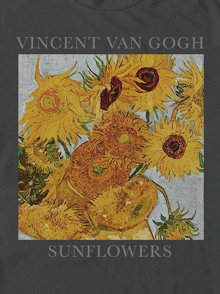 Image 3 of 3, Van Gogh Sunflowers Graphic T-Shirt