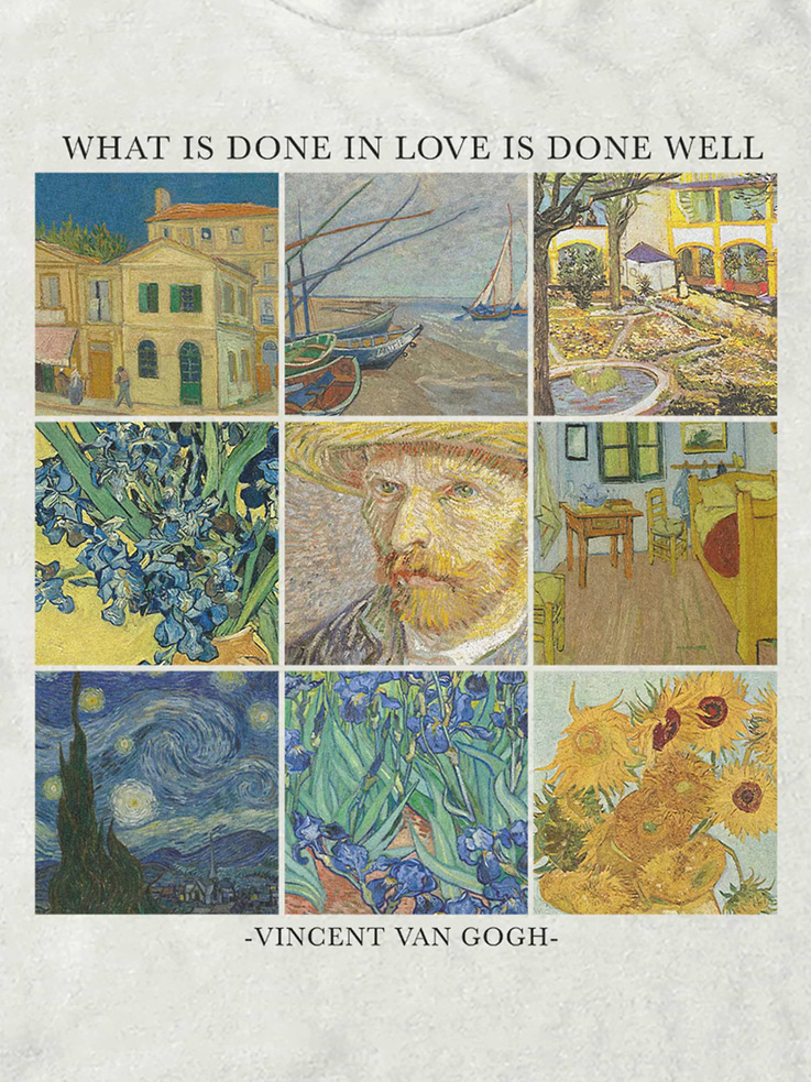 Image 3 of 3, Van Gogh Grid Graphic T-Shirt