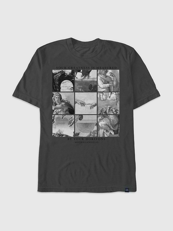 Michelangelo Grid Graphic T-Shirt