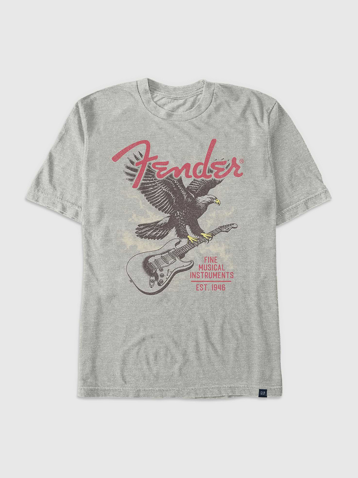 Image 1 of 3, Soft cotton T-shirt., Crewneck., Short sleeves., Officially licensed Fender graphic at front., Fifth Sun is an internationally recognized manufacturer of exclusive licensed graphic apparel and innovative fashions for premium brands like Star Wars, Disney, Marvel, and Nintendo., This item is printed on demand.