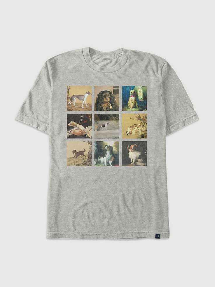 Image 1 of 3, Soft cotton T-shirt., Crewneck., Short sleeves., Dog Paintings graphic at front., Fifth Sun is an internationally recognized manufacturer of exclusive licensed graphic apparel and innovative fashions for premium brands like Star Wars, Disney, Marvel, and Nintendo., This item is printed on demand.