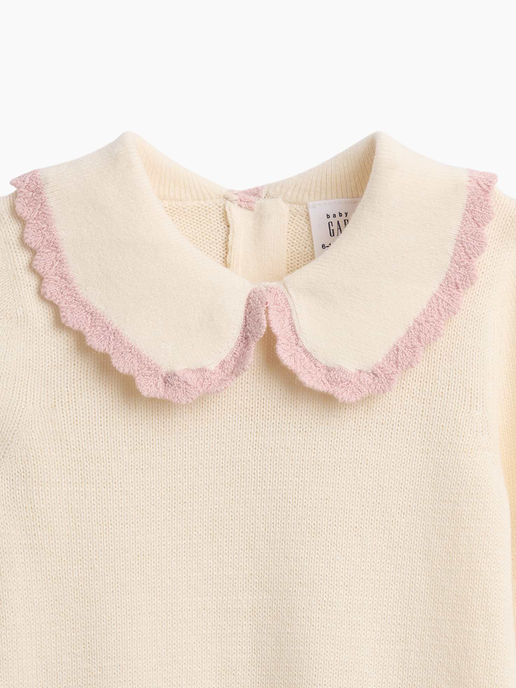 Image 3 of 3, Baby Collared Sweater Bodysuit