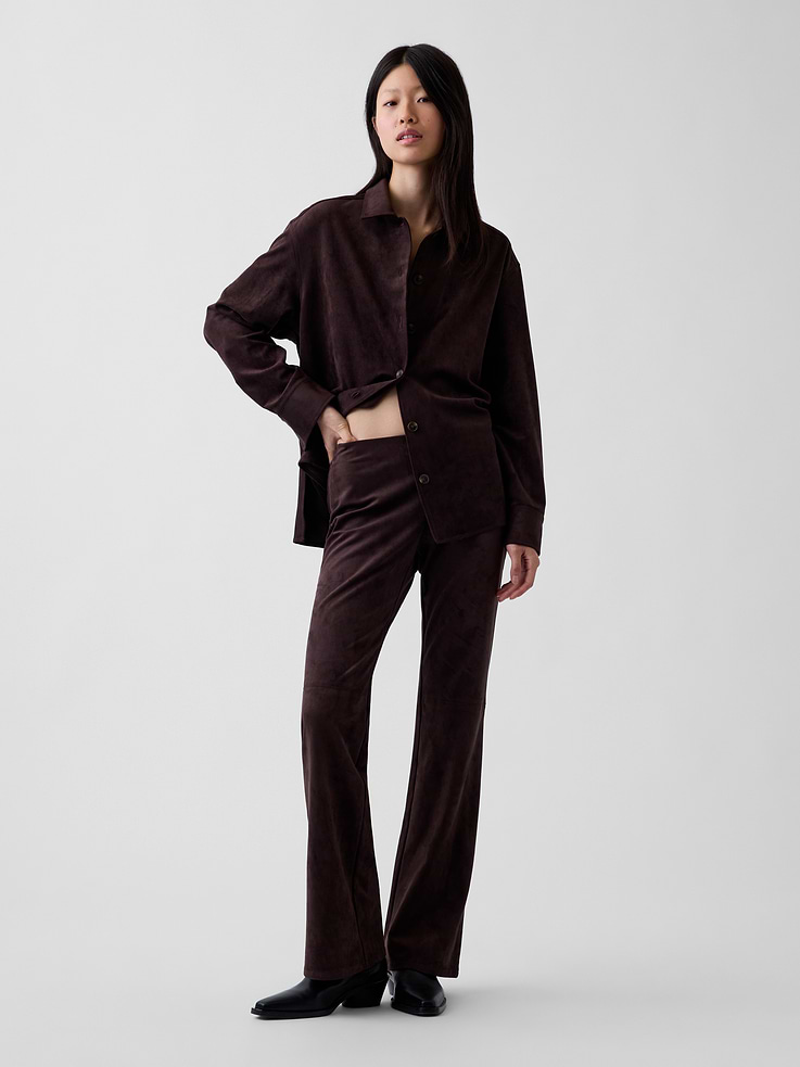 Image 5 of 6, Relaxed Vegan Suede Shirt