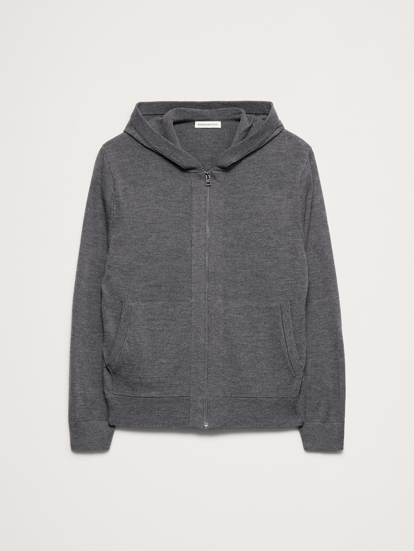 Image 4 of 4, Merino Zip-Up Hoodie Sweater
