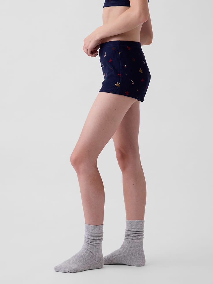 Image 3 of 6, Waffle PJ Shorts