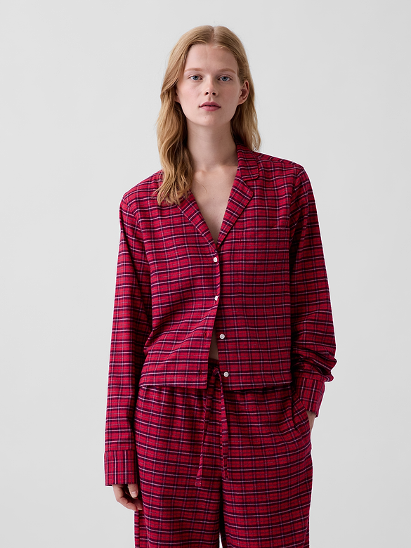Flannel Crop PJ Shirt
