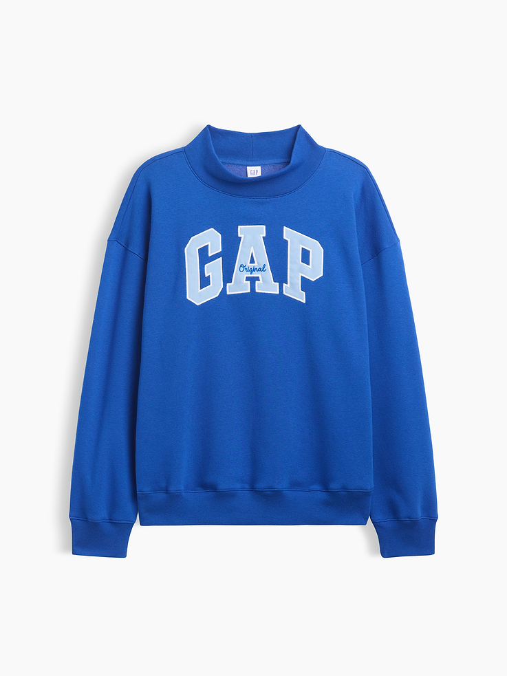 Image 5 of 5, Oversized Gap Logo Mockneck Tunic Sweatshirt