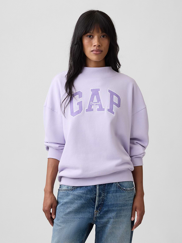 Oversized Gap Logo Mockneck Tunic Sweatshirt