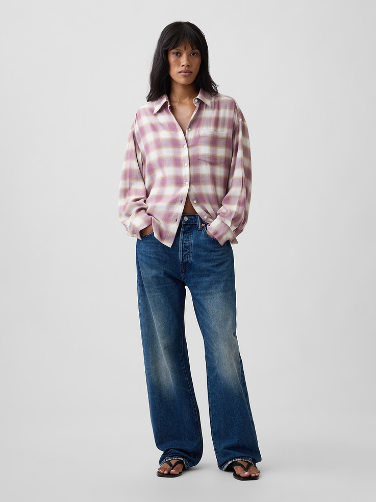 Image 3 of 5, Oversized Shirt in Flannel