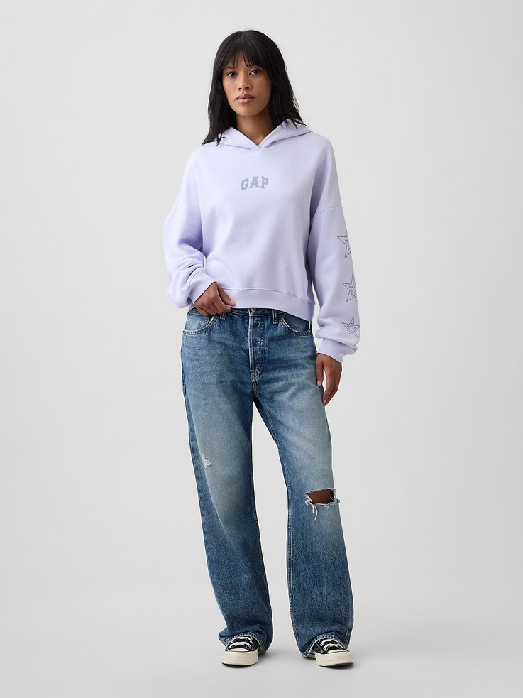 Image 3 of 5, Relaxed Gap Mini-Logo Hoodie