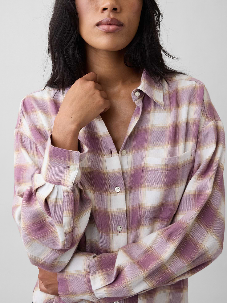 Image 4 of 5, Oversized Shirt in Flannel
