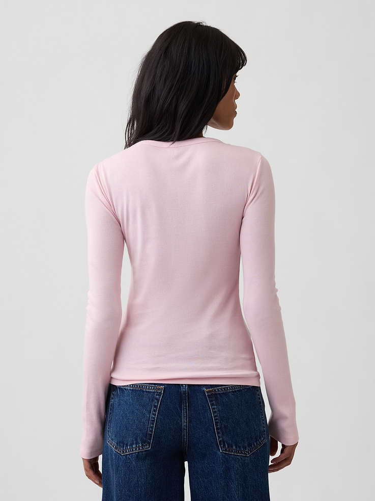 Image 2 of 5, Modern Ribbed V-Neck T-Shirt