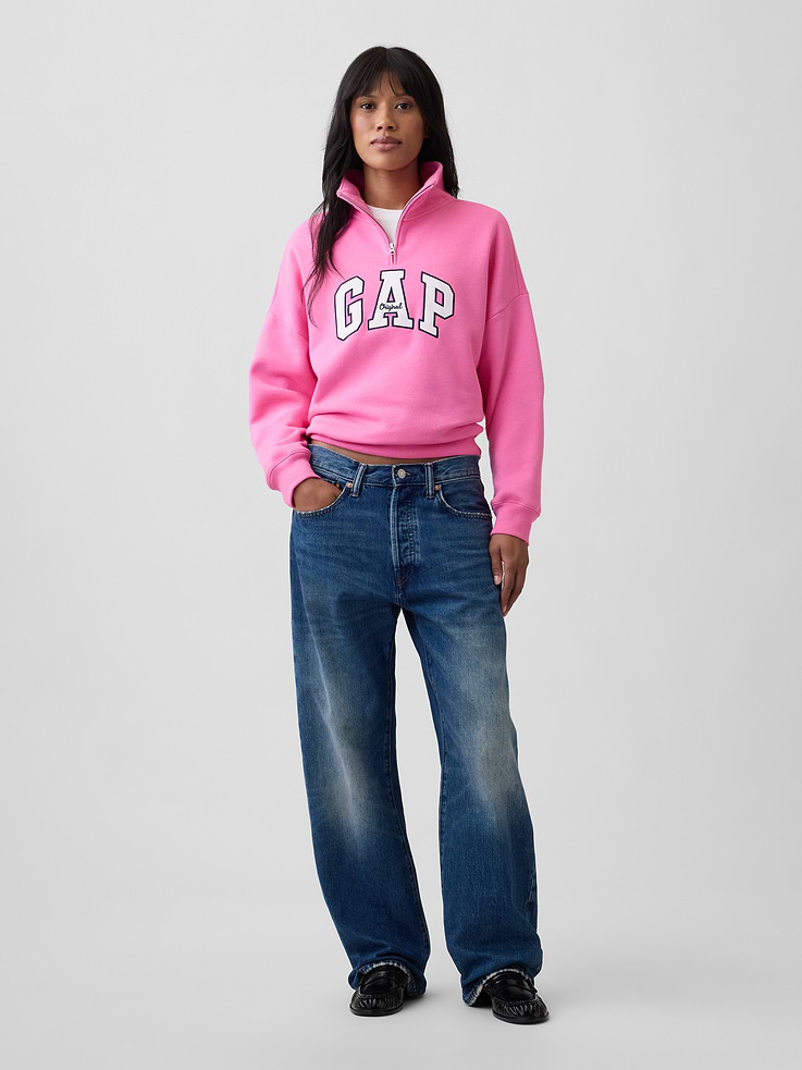 Image 3 of 5, Relaxed Gap Logo Half-Zip Mockneck Sweatshirt