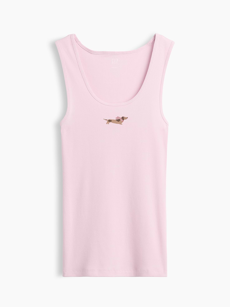 Image 5 of 5, Ribbed PJ Tank Top